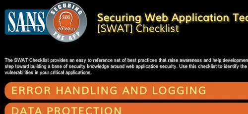 SANS SWAT Checklist