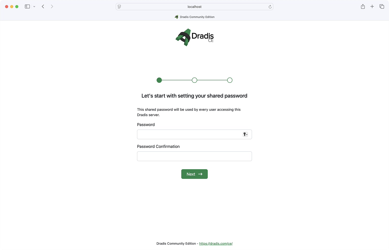 Set a shared password