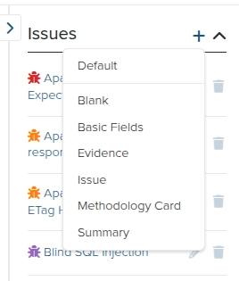 Screenshot of the Dradis note template addition view
