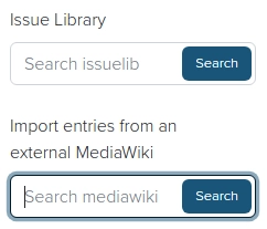 Screenshot of Dradis import Issues interface with MediaWiki add-on installed