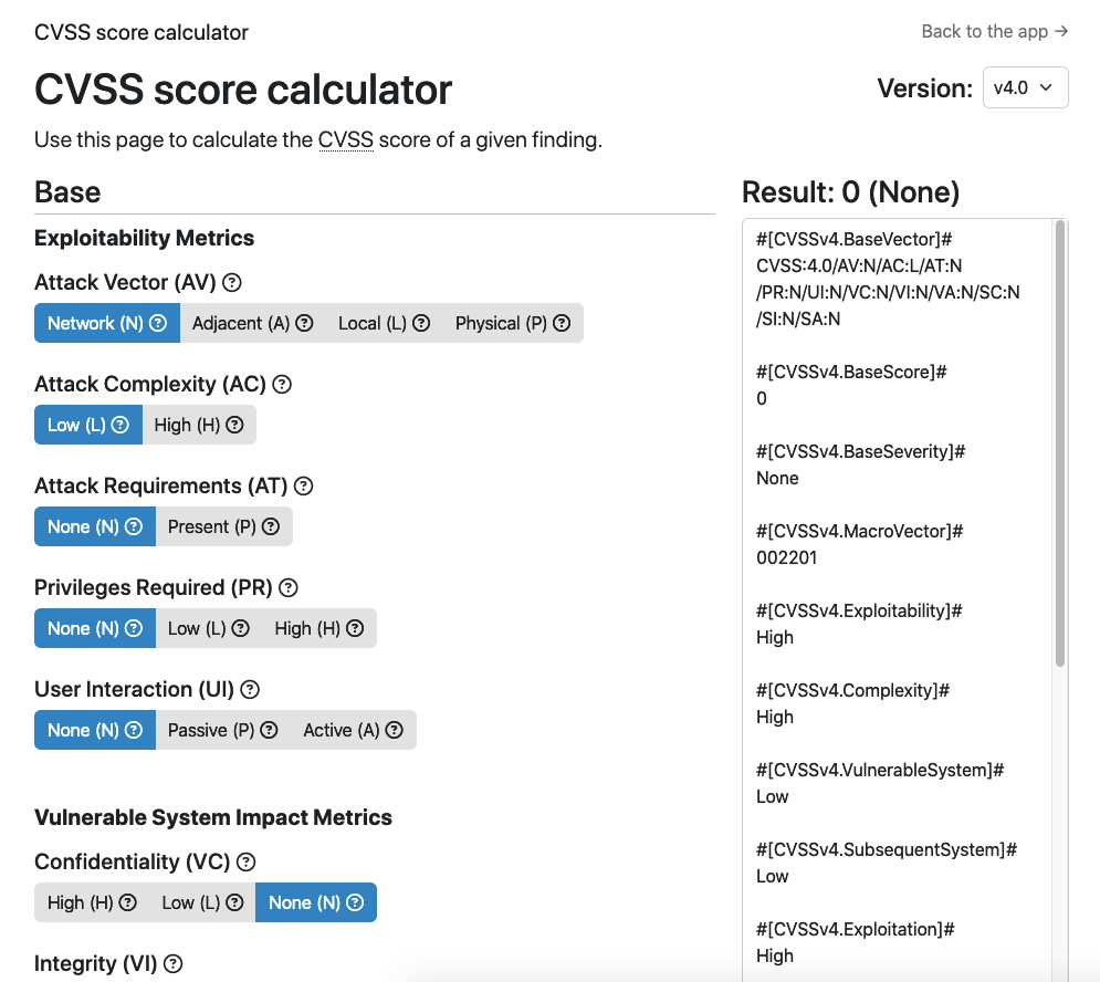 Dradis CVSS calculator instance-wide mode