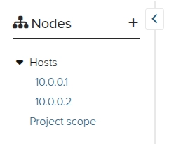 Screenshot of the Dradis nodes view