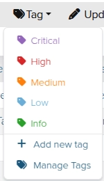 Screenshot of Dradis tags