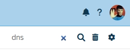 Screenshot of the Dradis project search button