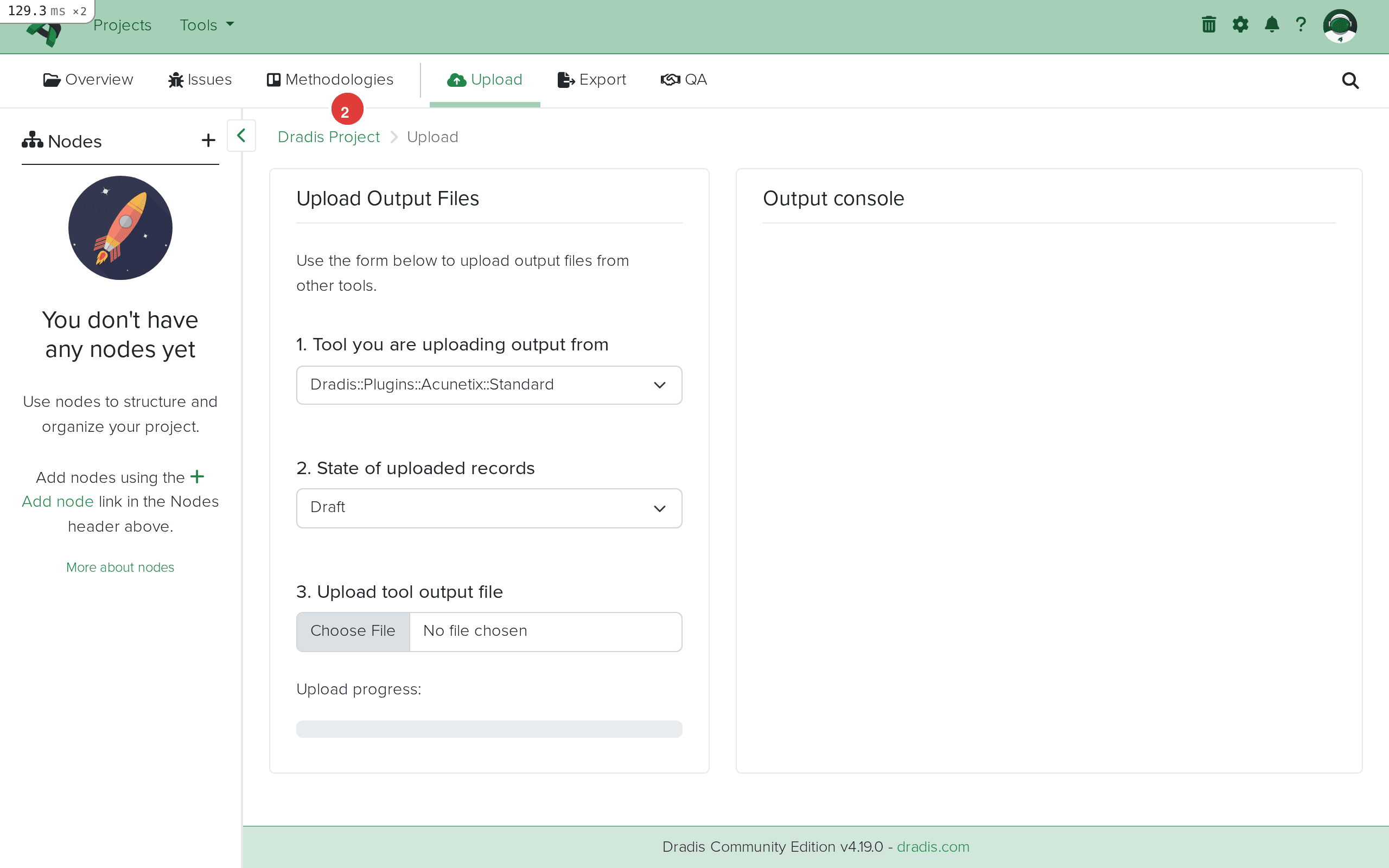 Acunetix Standard plugin selected in the dropdown