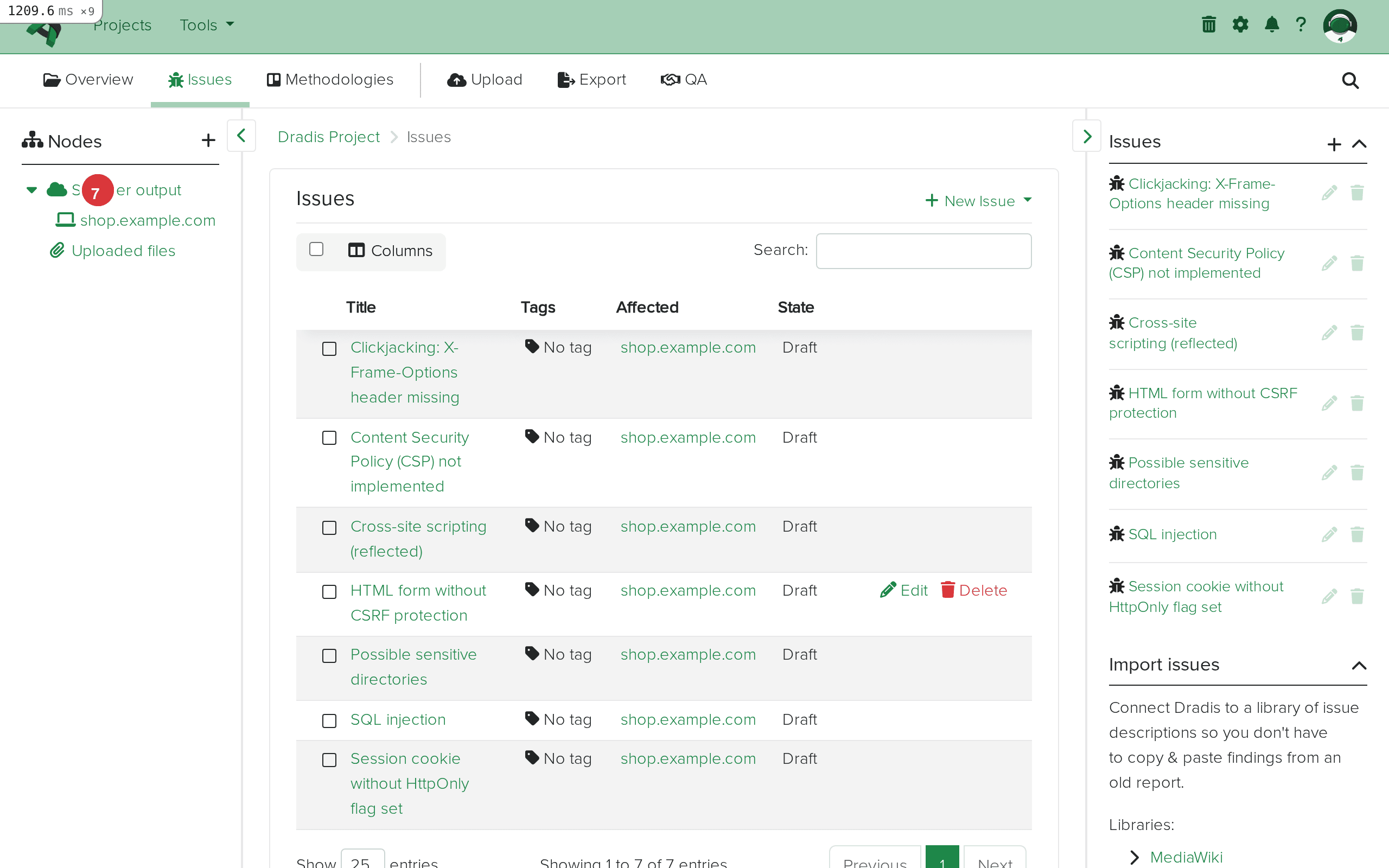 Sidebar showing expanded node tree