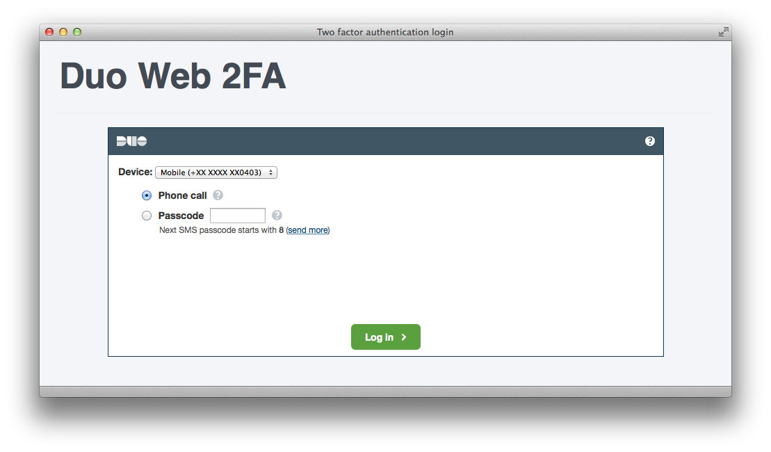 DUO Security screenshot