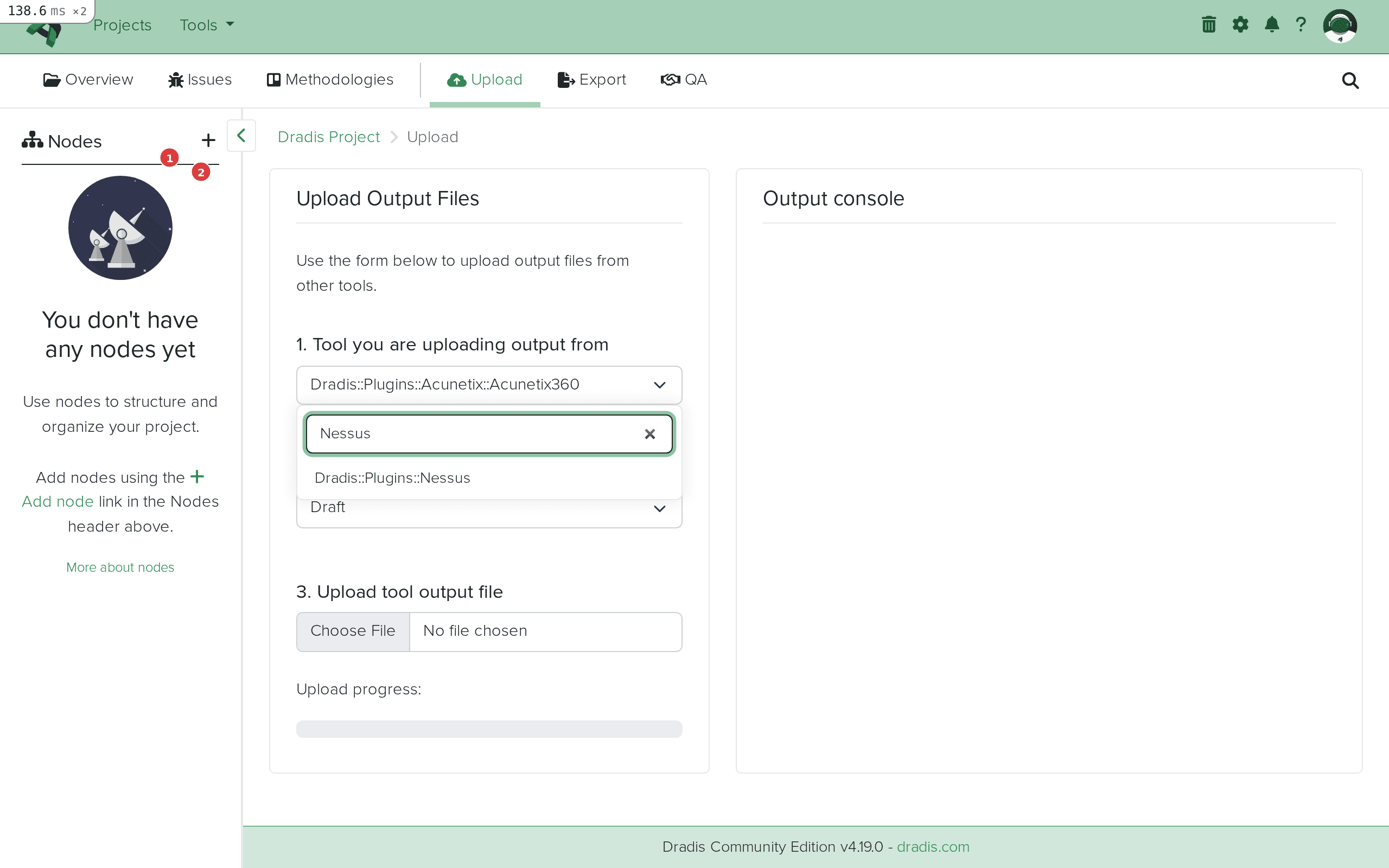 Plugin dropdown filtered to show Nessus