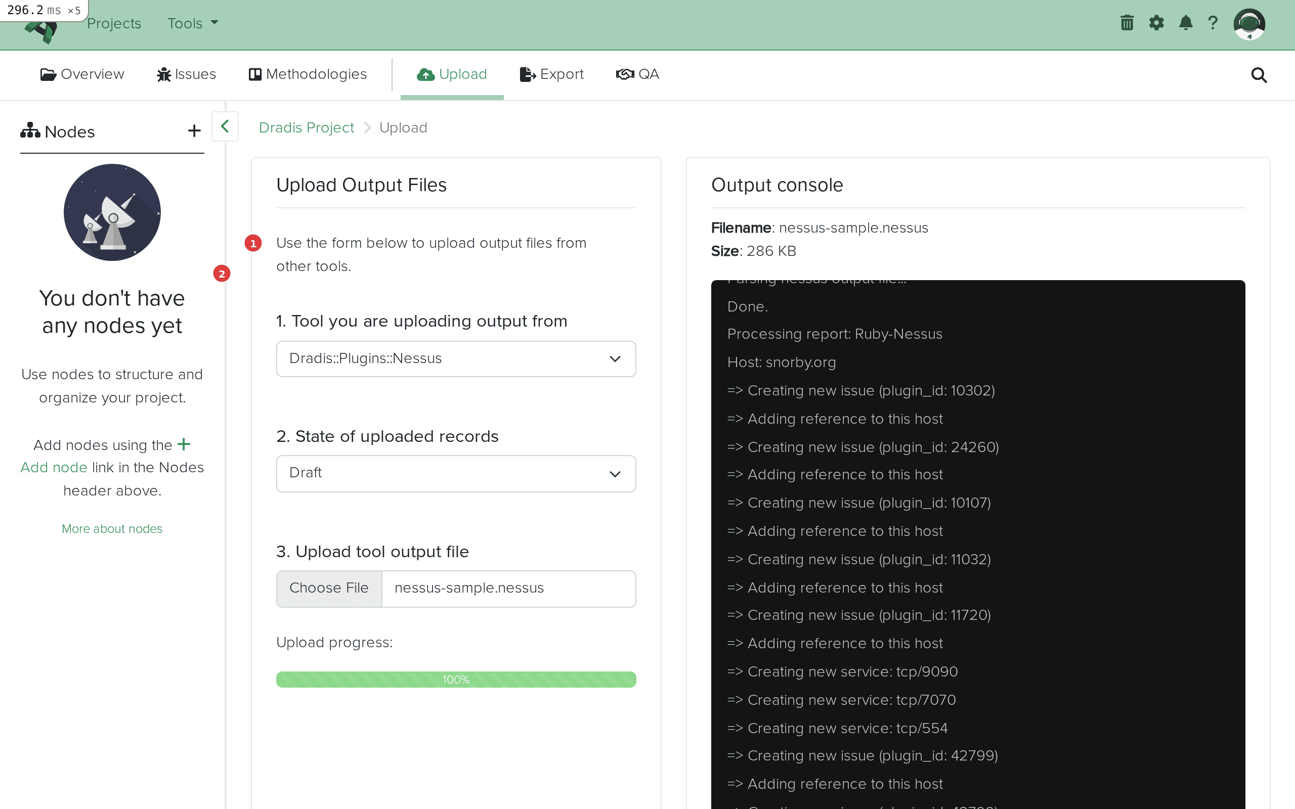 Upload in progress with file selected