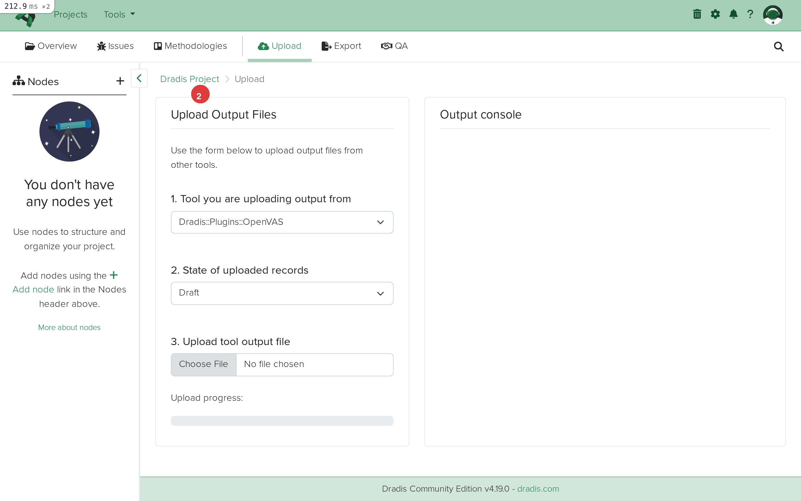 OpenVAS plugin selected in the dropdown