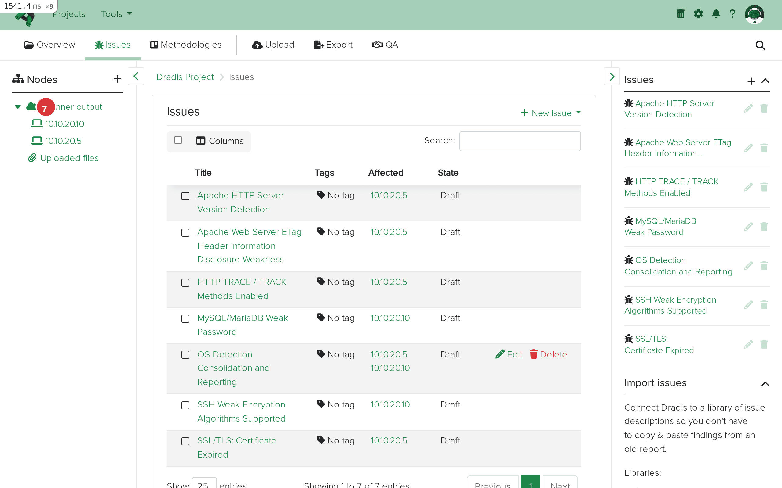Sidebar showing expanded node tree with host nodes