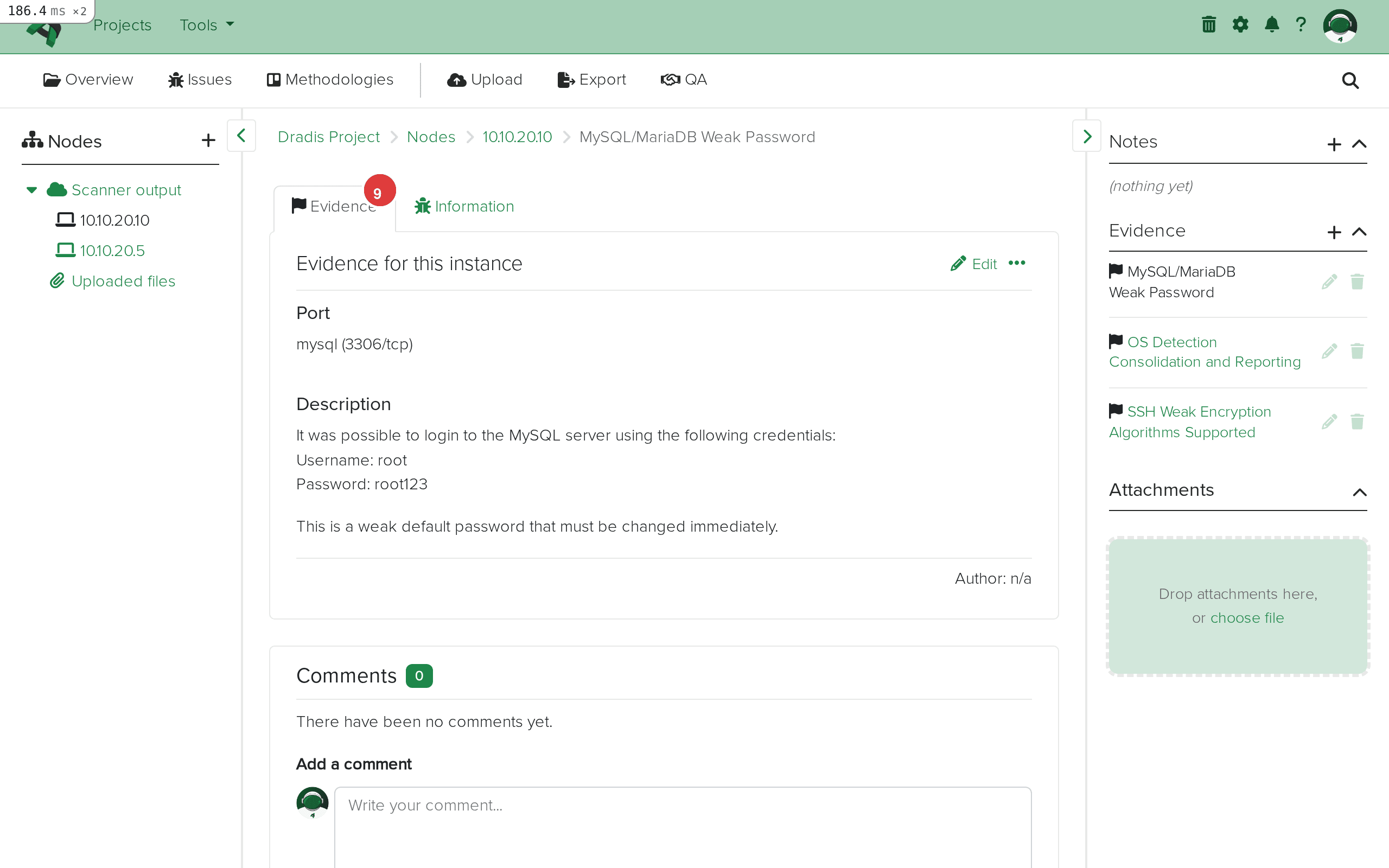 Evidence detail for an OpenVAS finding