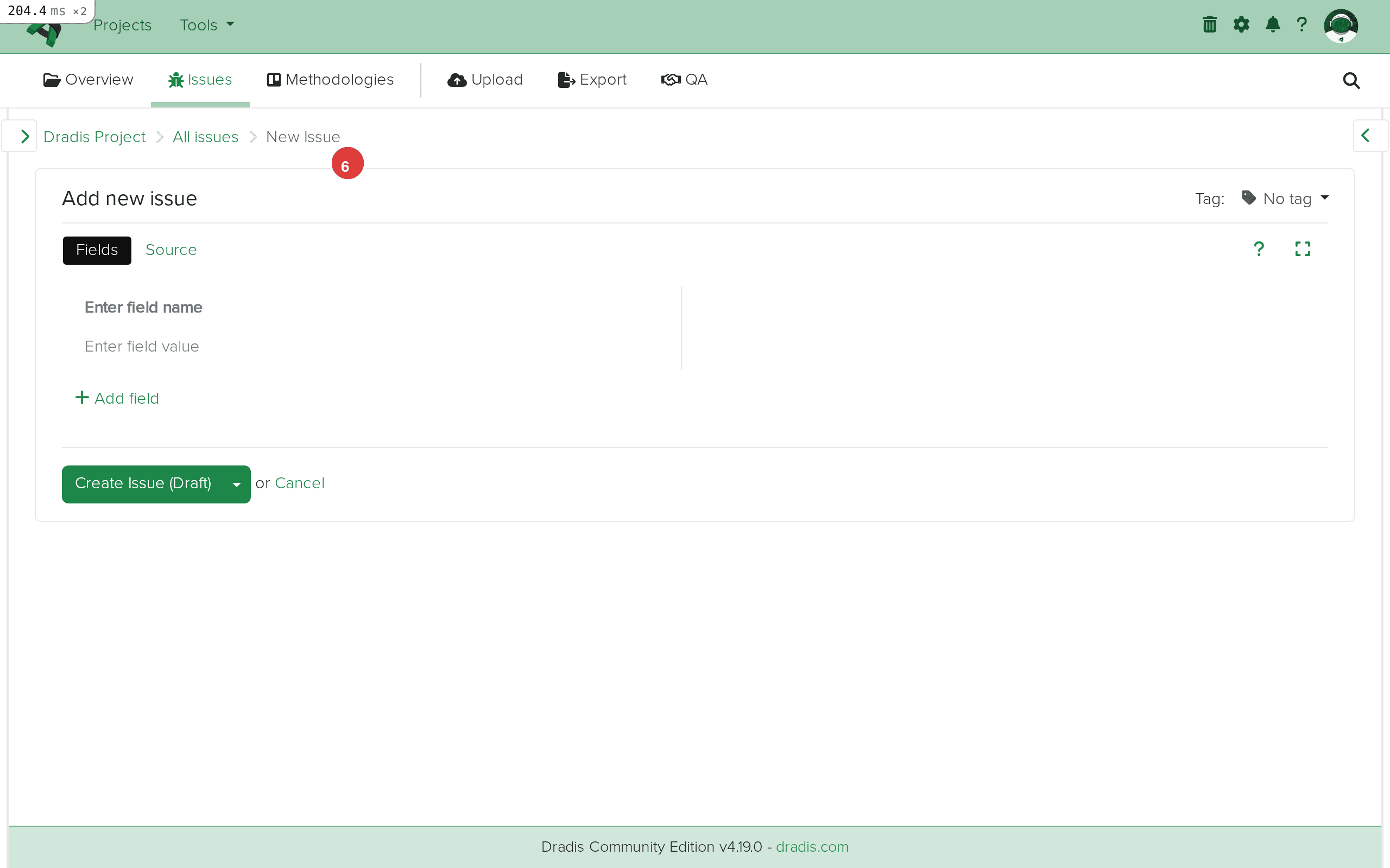 Issue detail showing ZAP alert content