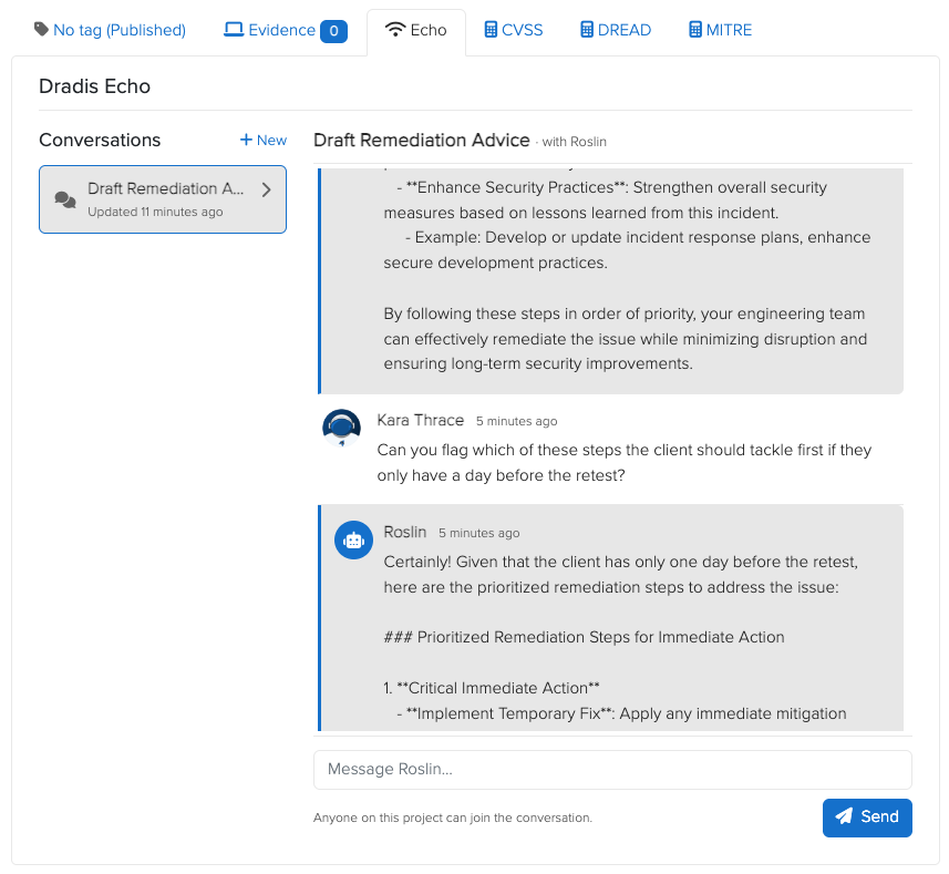 Echo multi-user LLM sessions