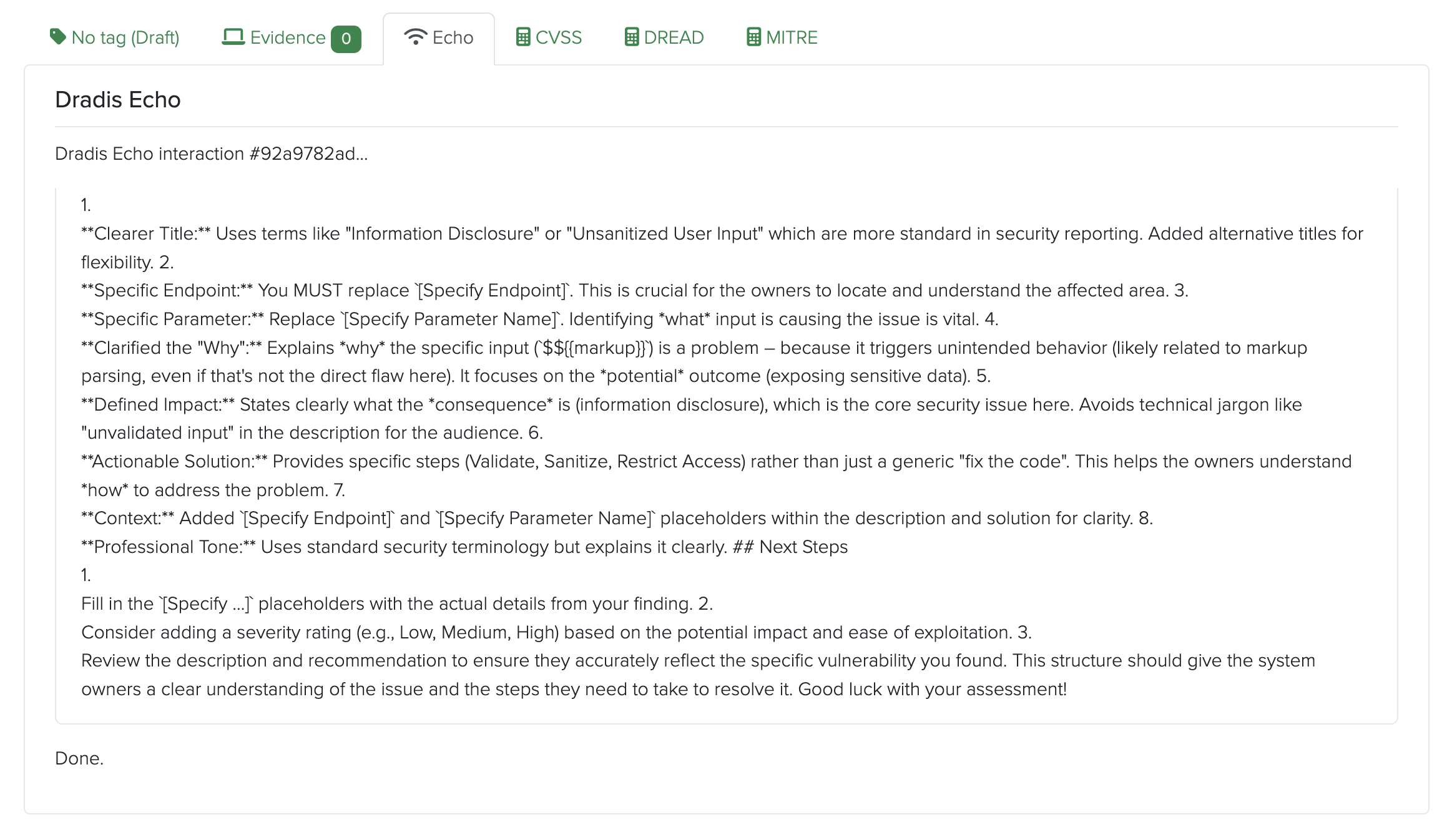 Screenshot of creating and saving custom Echo prompts