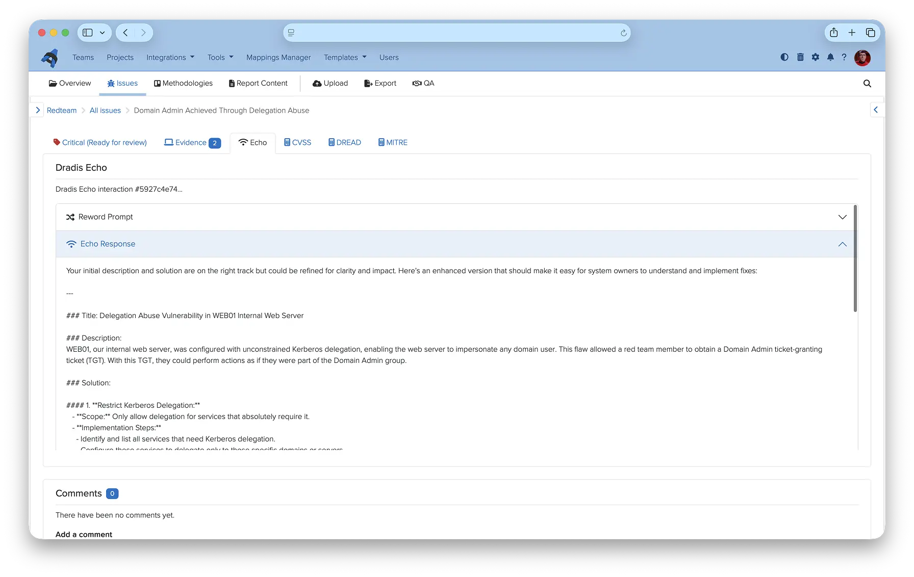 Screenshot of creating and saving custom Echo prompts