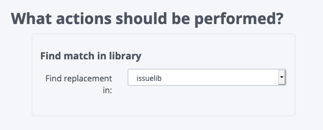 Screenshot of the Issue Library Rules Engine Rule