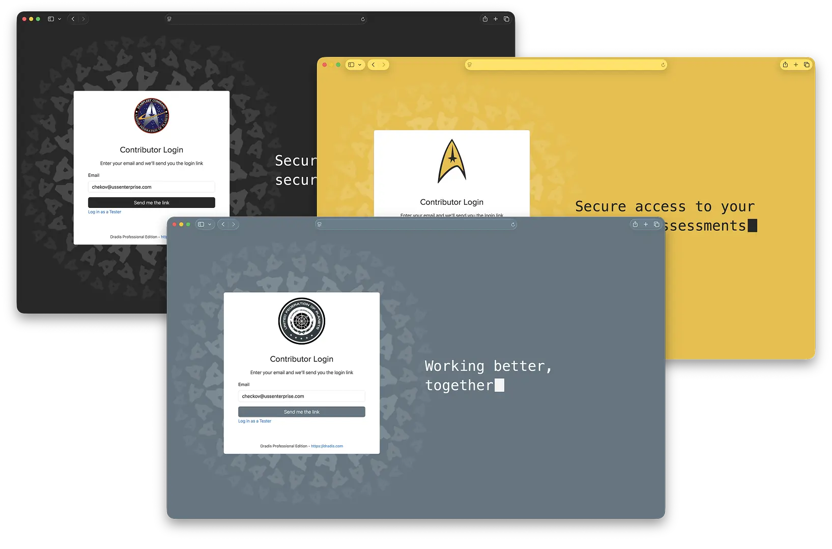 Branded contributor login