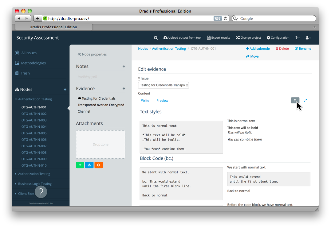 Note editor: formatting cheat sheet